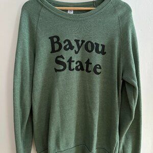 Bayou State unisex sage green sweatshirt, Large